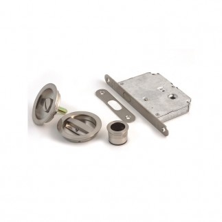 KIT PUERTA CORREDERA REDONDA FRENTE 20MM. NIQUEL SATINADO...