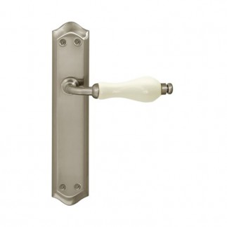 J.MANILLAS C/PLACA EQ-0206CMAT CRAQUELE BLANCA CROMO MATE...