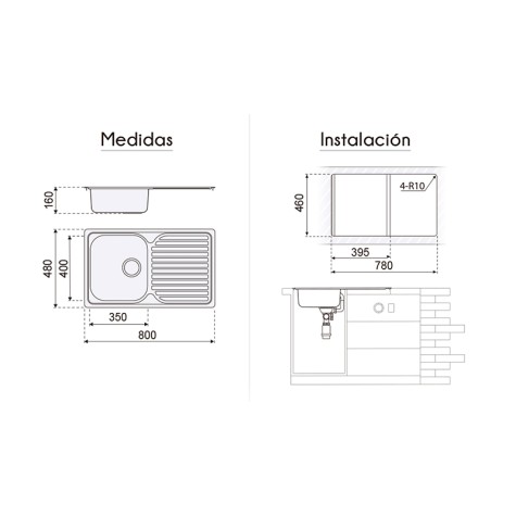 FREGADERO 1S+1E CUADRADO VIENA S/A....