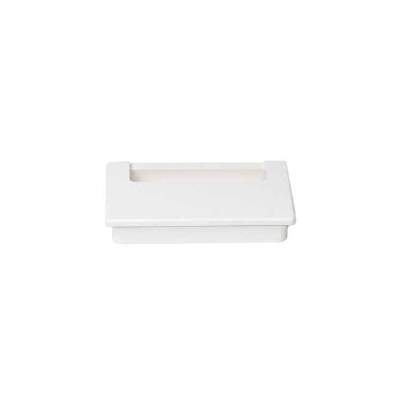 Emuca Pasacables mesa, rectangular, 152 x 61 mm, para encastrar, Plástico,  Blanco 