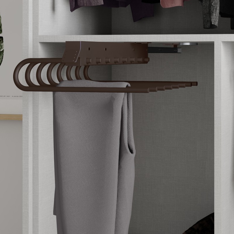 Comprar Pantalonero extraible para armario, montaje izquierda, Acero y  plástico, Gris metalizado