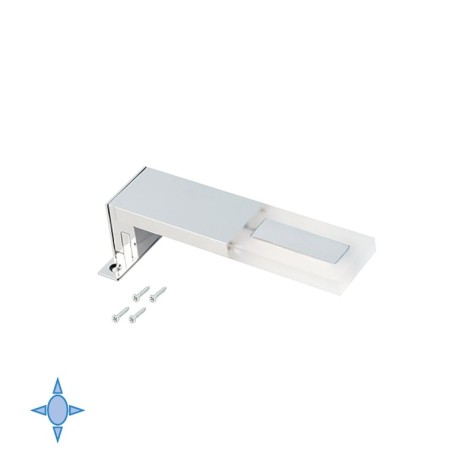 Emuca Aplique LED para espejo de baño Sagitarius 40 mm (AC 230V 50Hz), 5 W, Cromado, Plástico y Aluminio