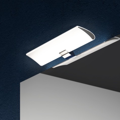 Emuca Foco LED para espejo de baño Aries (AC 230V 50Hz), 7 W, Cromado, Plástico y Aluminio
