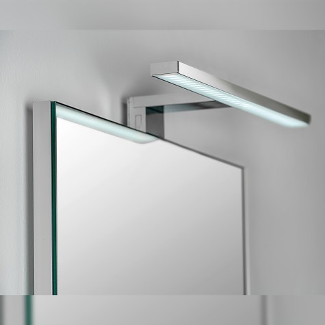Emuca Aplique LED para espejo de baño Aquarius 300 - 450 mm (AC 230V 50Hz), 300, Cromado, Plástico y Aluminio