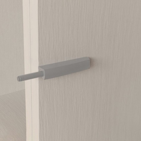 Emuca Cierre Push Lite de puerta para atornillar en el mueble con regulación, 80 mm, Amortiguador, Plástico gris