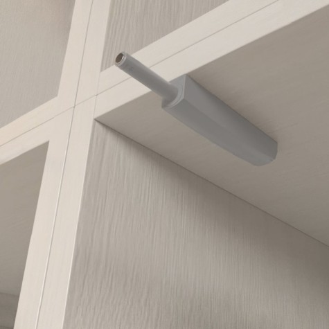 Emuca Cierre Push Lite de puerta para atornillar en el mueble con regulación, 80 mm, Magnético