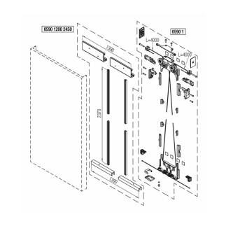 SISTEMA P/HOJAS CORREDERAS OCULTO TRICKS VANO 1200MM....