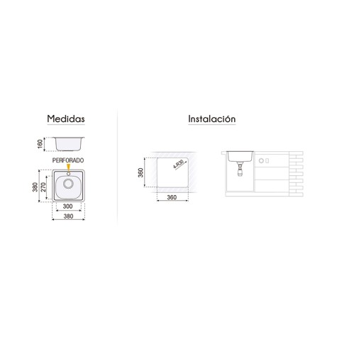 FREGADERO 1S CUADRADO ZURICH C/A....
