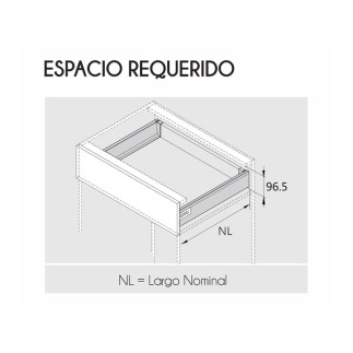 CAJON METALICO GRIS KIT 83X450 MM. DRAGON BOX MM01450A-G... 2