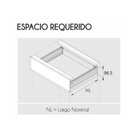 CAJON METALICO GRIS KIT 83X450 MM....