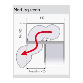 MECANISMO RINCON (RIÑON) SALE A IZQ. PTA 45CM F19036-1-IG... 2