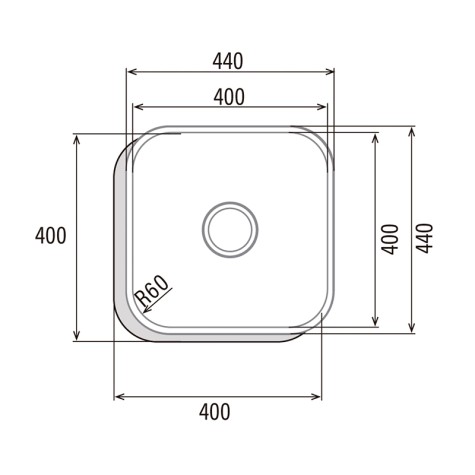 FREGADERO BAJO ENCIMERA CB-40-40...