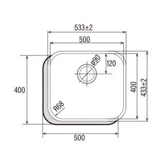 FREGADERO BAJO ENCIMERA CB 50-40 INOX 02625300 CATA 2
