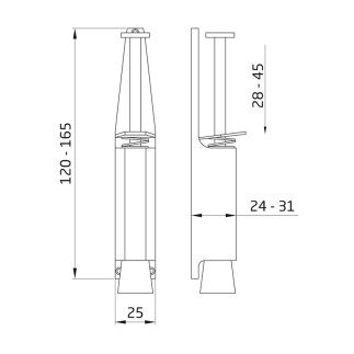 RETENEDOR DE PIE 10-120X25 CROMO MATE COD. 8182 AMIG 2