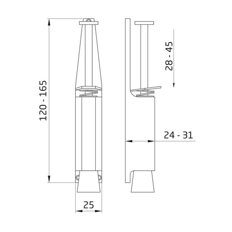 RETENEDOR DE PIE 10-120X25 CROMO MATE...