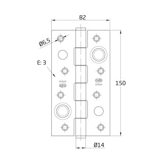 BISAGRA 565-150X80 ACERO CUERO COD.5517 AMIG 2