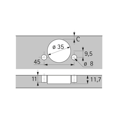 9099621 BISAGRA RECTA SENSYS S/FRENO...