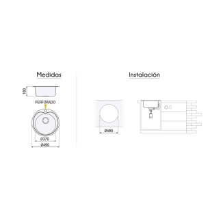 FREGADERO 1S RED.ESTAMBUL C/A. 490MM. F16750 P400 2