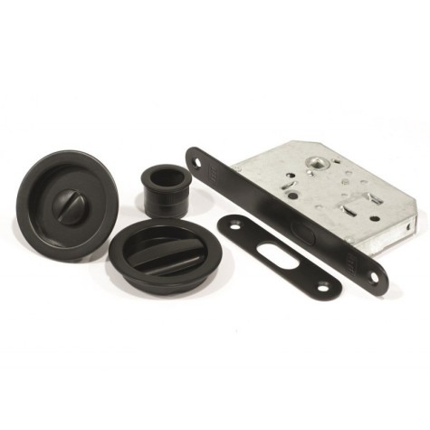 KIT PUERTA CORREDERA RED.57MM. FRENTE 20MM. NEGRO 7184 HD