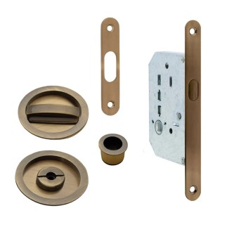 KIT PUERTA CORREDERA REDONDA FRENTE 20MM CUERO 7160 HD