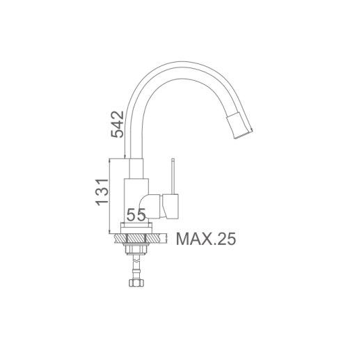 GRIFO MONOMANDO FREGADERO FLEXIBLE INOX 304-NEGRO... 2