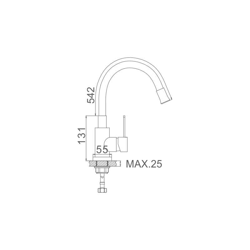 GRIFO MONOMANDO FREGADERO FLEXIBLE...