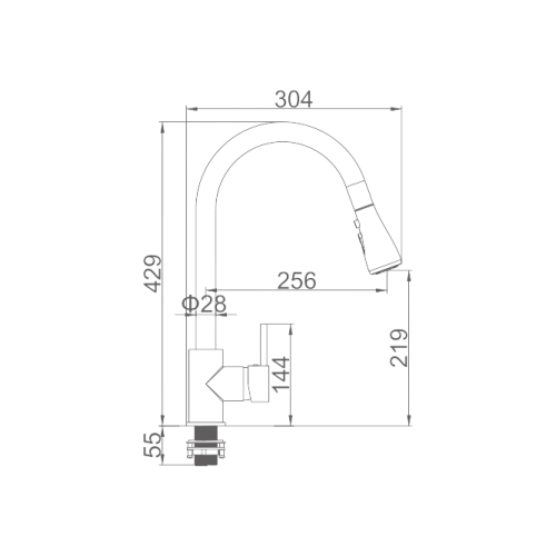 GRIFO MONOMANDO EXTRAIBLE FREGADERO NEGRO M22136B P685 2
