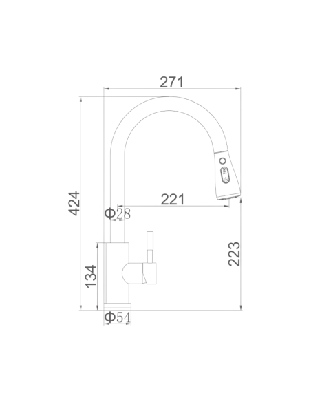 GRIFO MONOMANDO EXTRAIBLE FREGADERO INOX304 M22137 P685