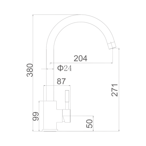 GRIFO MONOMANDO FREGADERO INOX304 G4008/M22110 P685 2