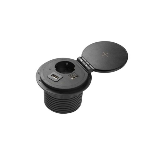 ENCHUFE P/MUEBLE EMPOTRADO CHARGER PLUS NEGRO...