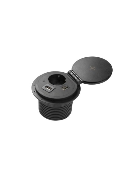 ENCHUFE P/MUEBLE EMPOTRADO CHARGER PLUS NEGRO AE-BPW1SACP-20 GTV