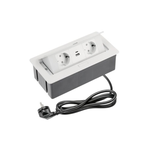 ENCHUFE P/MUEBLES EMPOTRADO RECTANGULAR BLANCO SOFT...