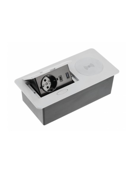 ENCHUFE P/MUEBLE EMPOTRADO RECTANGULAR GRIS AVARO PLUS,C/INDUCCIÓN AE-PB1SAVAP-53 GTV
