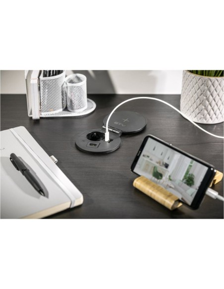 ENCHUFE P/MUEBLE EMPOTRADO CHARGER PLUS NEGRO AE-BPW1SACP-20 GTV