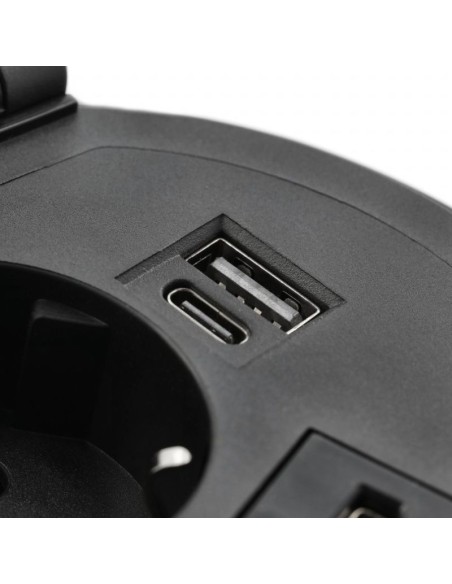 ENCHUFE P/MUEBLE EMPOTRADO CHARGER PLUS NEGRO AE-BPW1SACP-20 GTV
