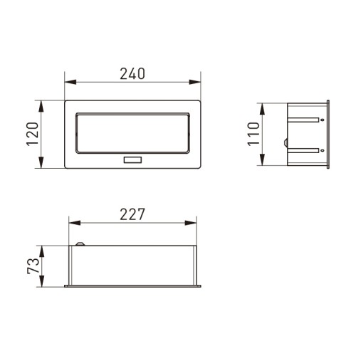 ENCHUFE P/MUEBLES EMPOTRADO RECTANGULAR BLANCO SOFT... 2