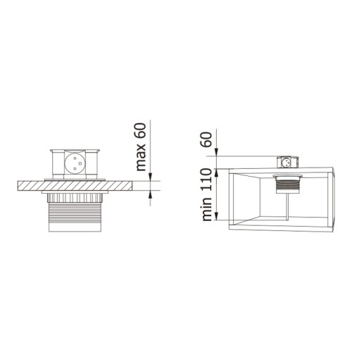 ENCHUFE P/MUEBLE EMPOTRADO 3 TOMAS + 2 USB MOD. CONFORT... 2