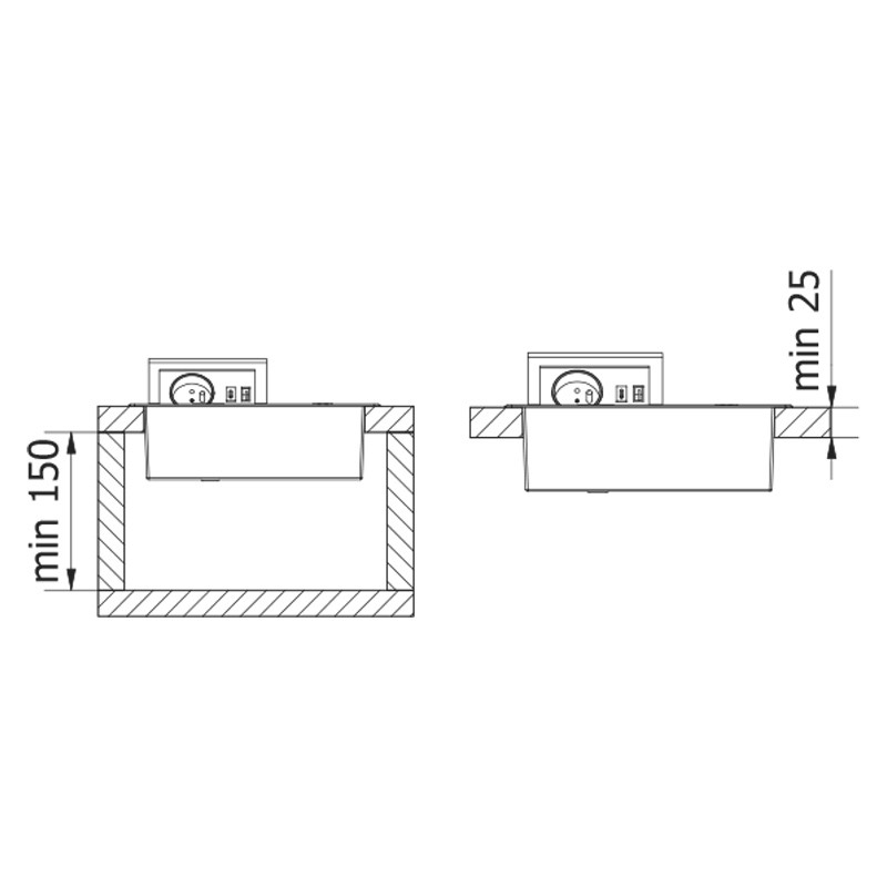 ENCHUFE P/MUEBLE EMPOTRADO...