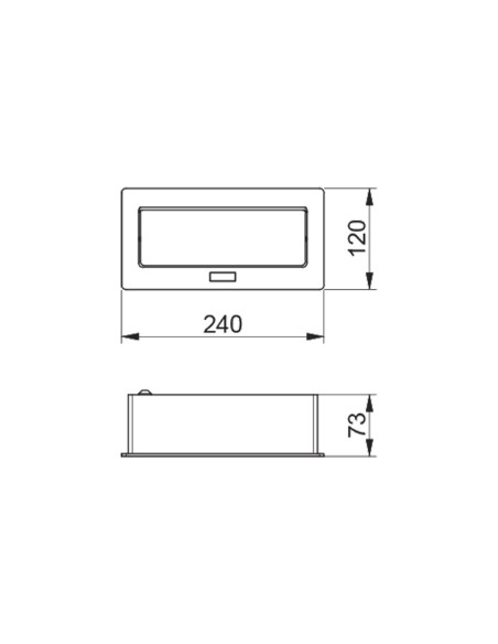 ENCHUFE P/MUEBLE EMPOTRADO RECTANGULAR C/CEPILLO ALUMINIO AE-PBC3GS2U-53BKS GTV