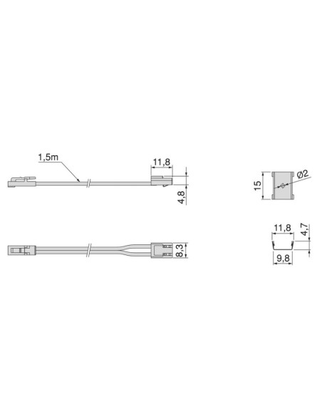 CABLE PROLONGACION P/EMBUTIR 1,5MT PYXIS 24V. 5228520 EMUCA