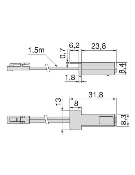 SENSOR/INTERRUPTOR DIMMER C/CABLE P/EMBUTIR PYXIS 24V. NEGRO 5228217 EMUCA
