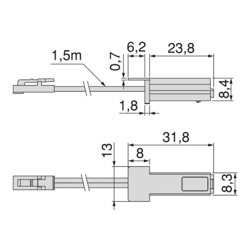 SENSOR/INTERRUPTOR DIMMER C/CABLE P/EMBUTIR PYXIS 24V.... 2