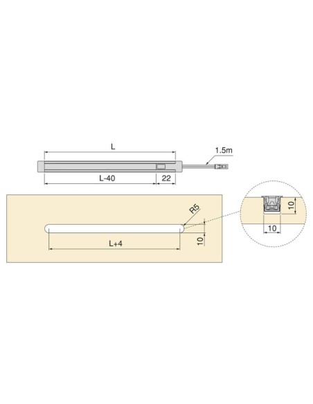SENSOR/INTERRUPTOR DIMMER C/CABLE P/EMBUTIR PYXIS 24V. PLATA 5228221 EMUCA