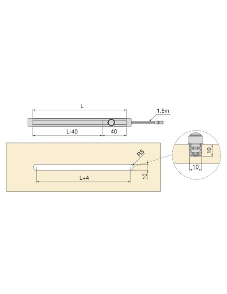 SENSOR/INTERRUPTOR MOVIMIENTO C/CABLE P/EMBUTIR PYXIS 24V. PLATA 5228321 EMUCA