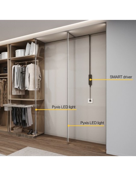 PERFIL LED SUPERFICIE C/LED 24V. PYXIS B/NATURAL 4000K PLATA MATE 23W 2,90MT 5227162 EMUCA