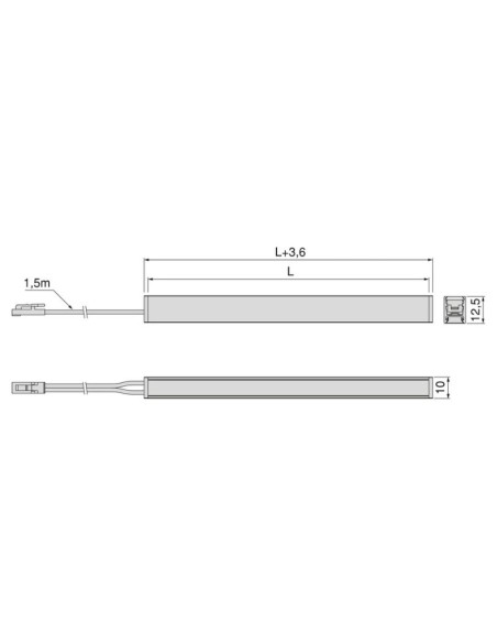 PERFIL LED SUPERFICIE C/LED 24V. PYXIS B/CALIDO 2700K PLATA MATE 23W 2,90MT 5227362 EMUCA