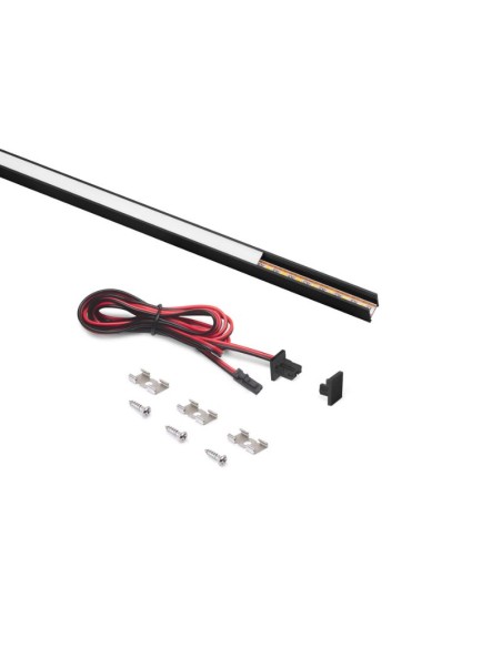 PERFIL LED SUPERFICIE C/LED 24V. PYXIS B/CALIDO 2700K NEGRO 23W. 2,90MT 5227367 EMUCA