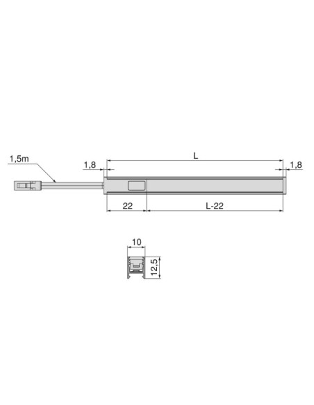 SENSOR/INTERRUPTOR DIMMER C/CABLE P/SUPERFICIE PYXIS 24V. NEGRO 5227517 EMUCA