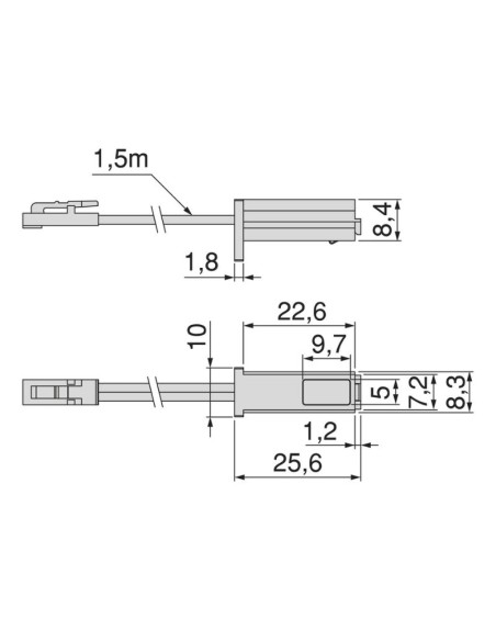 SENSOR/INTERRUPTOR DIMMER C/CABLE P/SUPERFICIE PYXIS 24V. PLATA 5227521 EMUCA