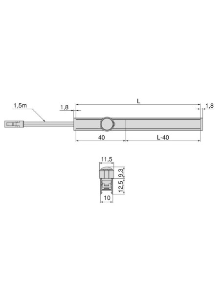 SENSOR/INTERRUPTOR MOVIMIENTO C/CABLE P/SUPERFICIE PYXIS 24V. NEGRO 5227617 EMUCA